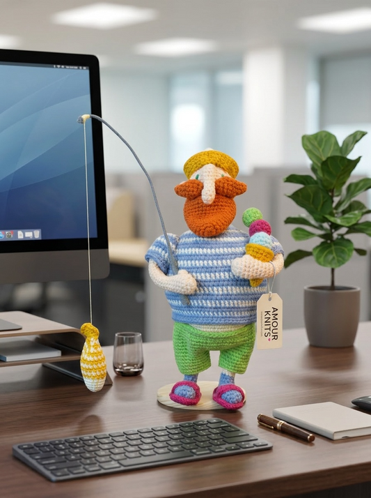 Ferdinand the Friendly Fisherman – Handmade Crochet Amigurumi Doll