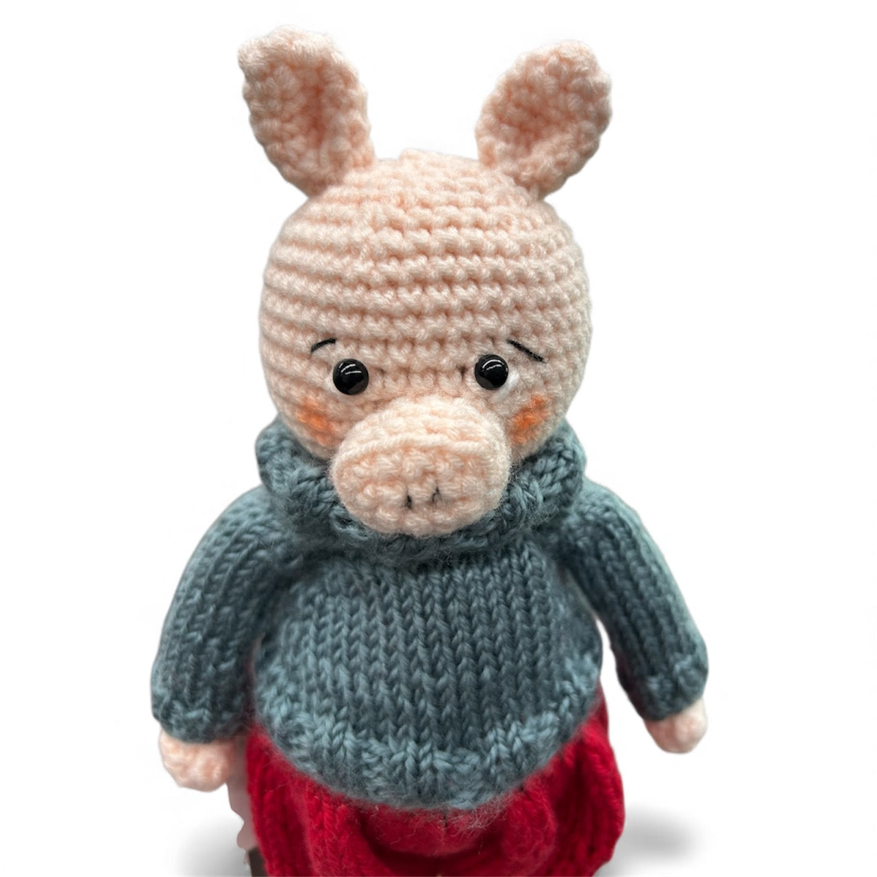 ✨ Percival the Poet Pig — Handmade Crochet & Knit Art Doll