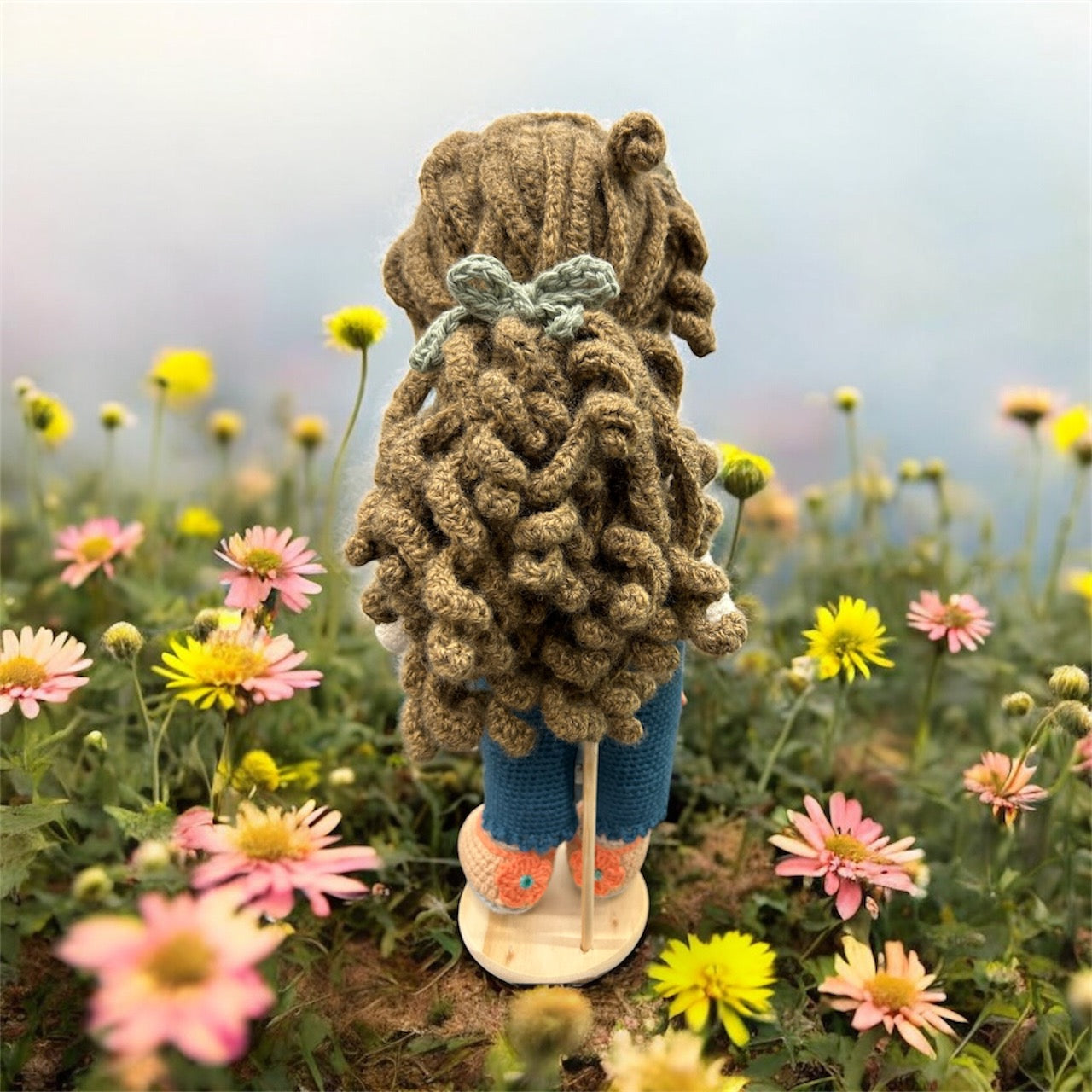 Clara in the Garden – Handmade Amigurumi Doll