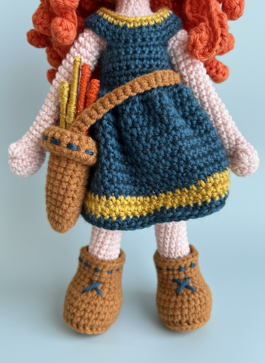 Ember the Brave – Handmade Amigurumi Doll with little bear