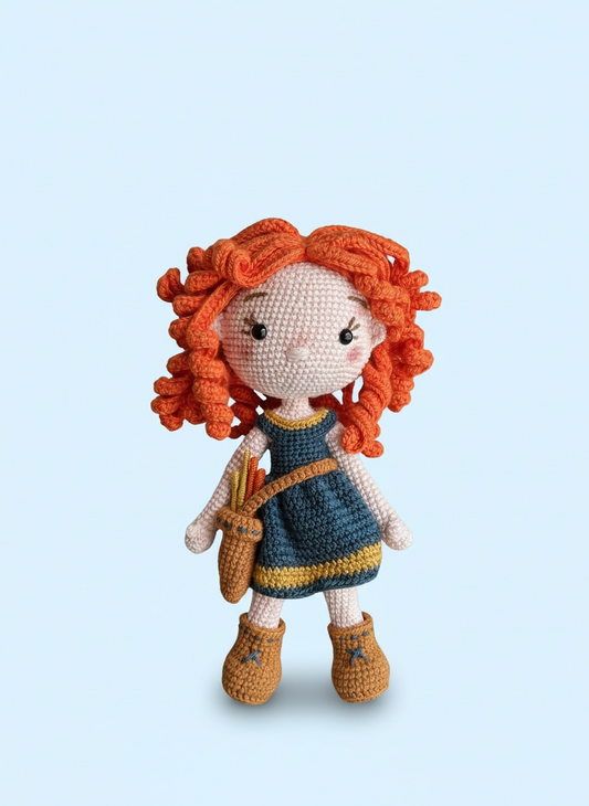 Ember the Brave – Handmade Amigurumi Doll with little bear