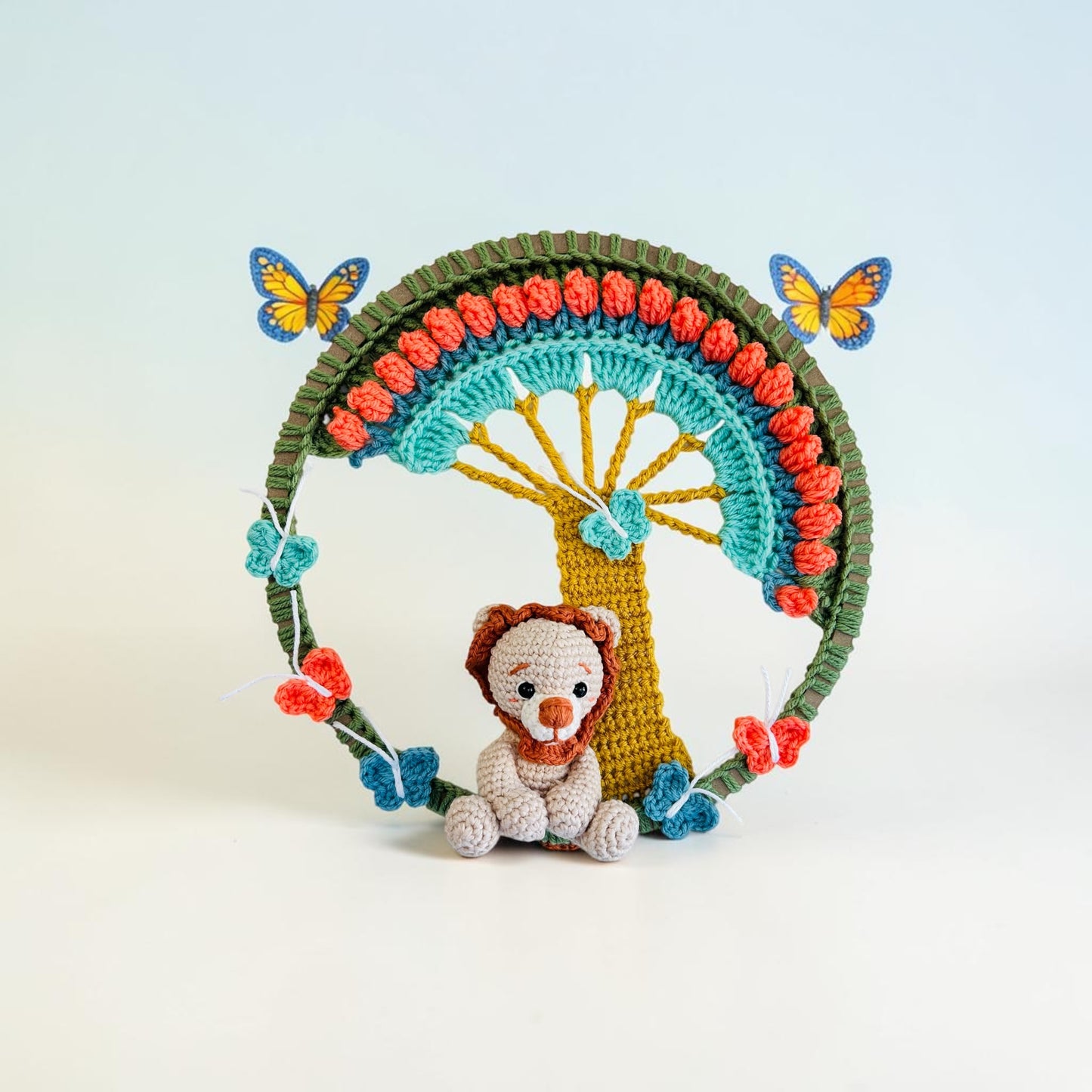 🌿 Handmade Crochet Lion Wall Decor – Nursery ; Kids Room Art 🦁🧶