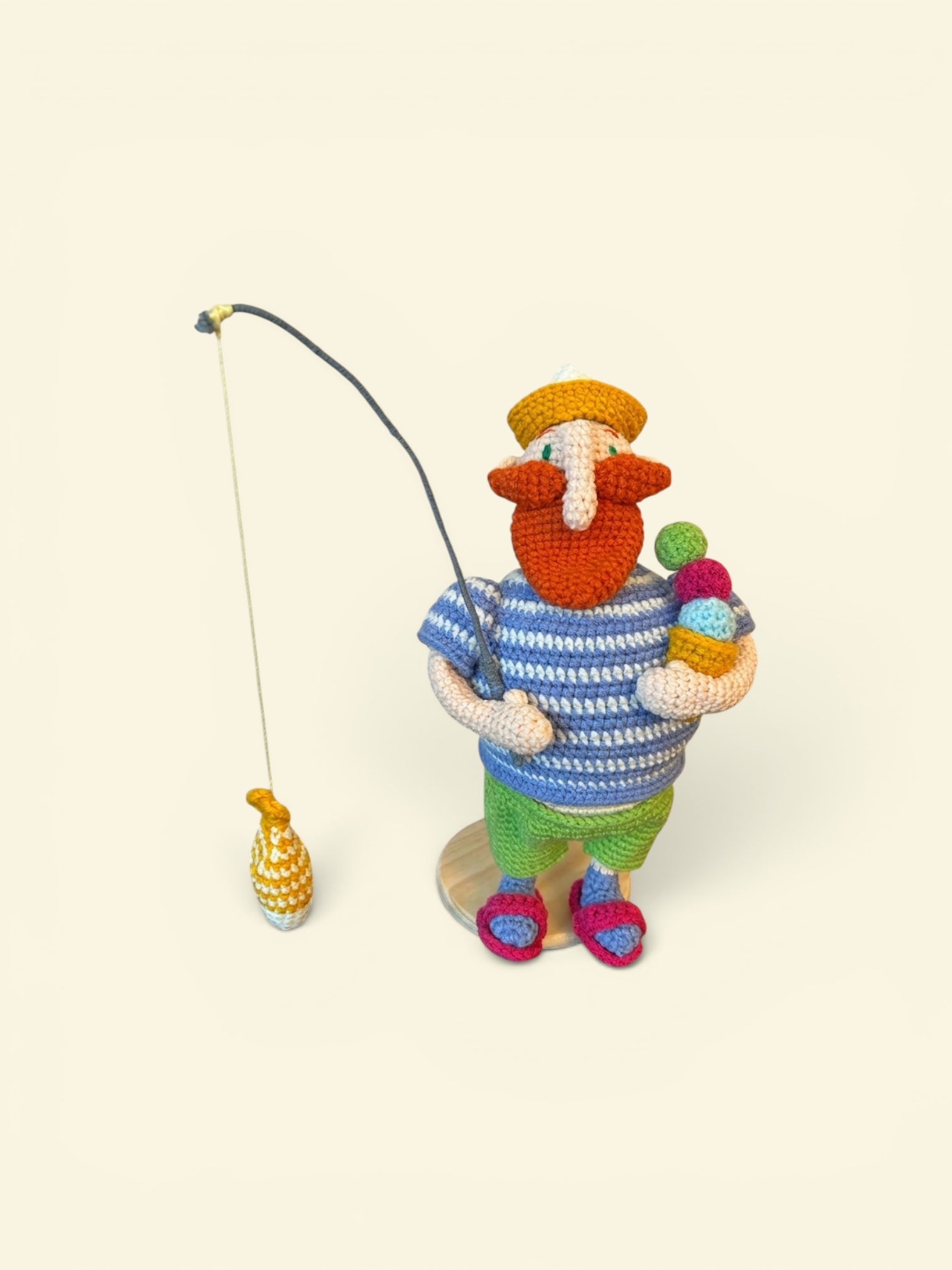Ferdinand the Friendly Fisherman – Handmade Crochet Amigurumi Doll – Amour Knits
