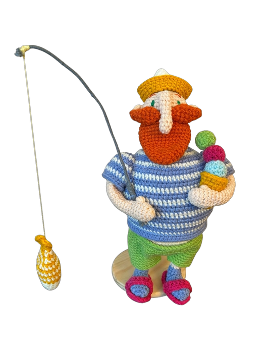 Ferdinand the Friendly Fisherman – Handmade Crochet Amigurumi Doll