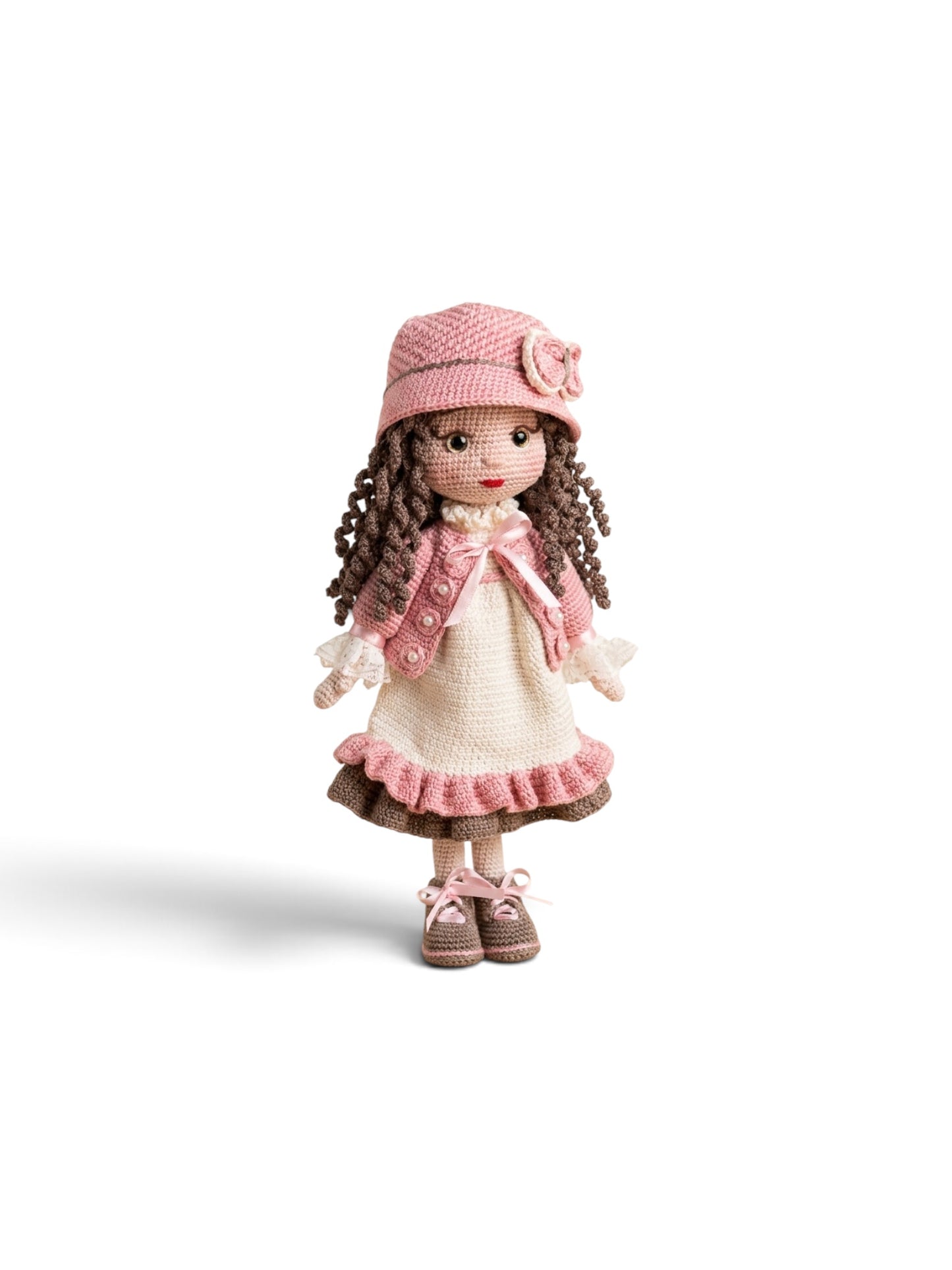 Violet & Her Little Kitty – Handmade Crochet Doll